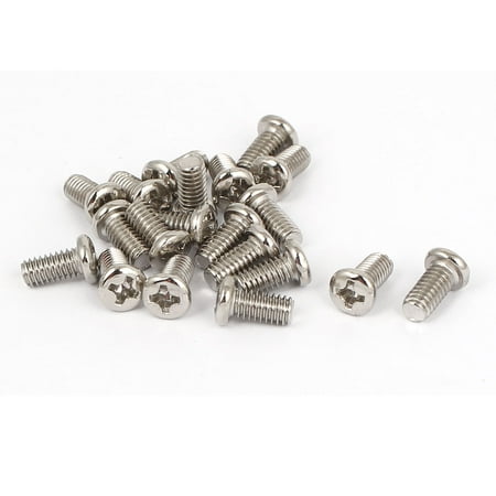 

M4x8mm Thread 0.7mm Pitch Cross Head Bolt Machine Screw 20pcs