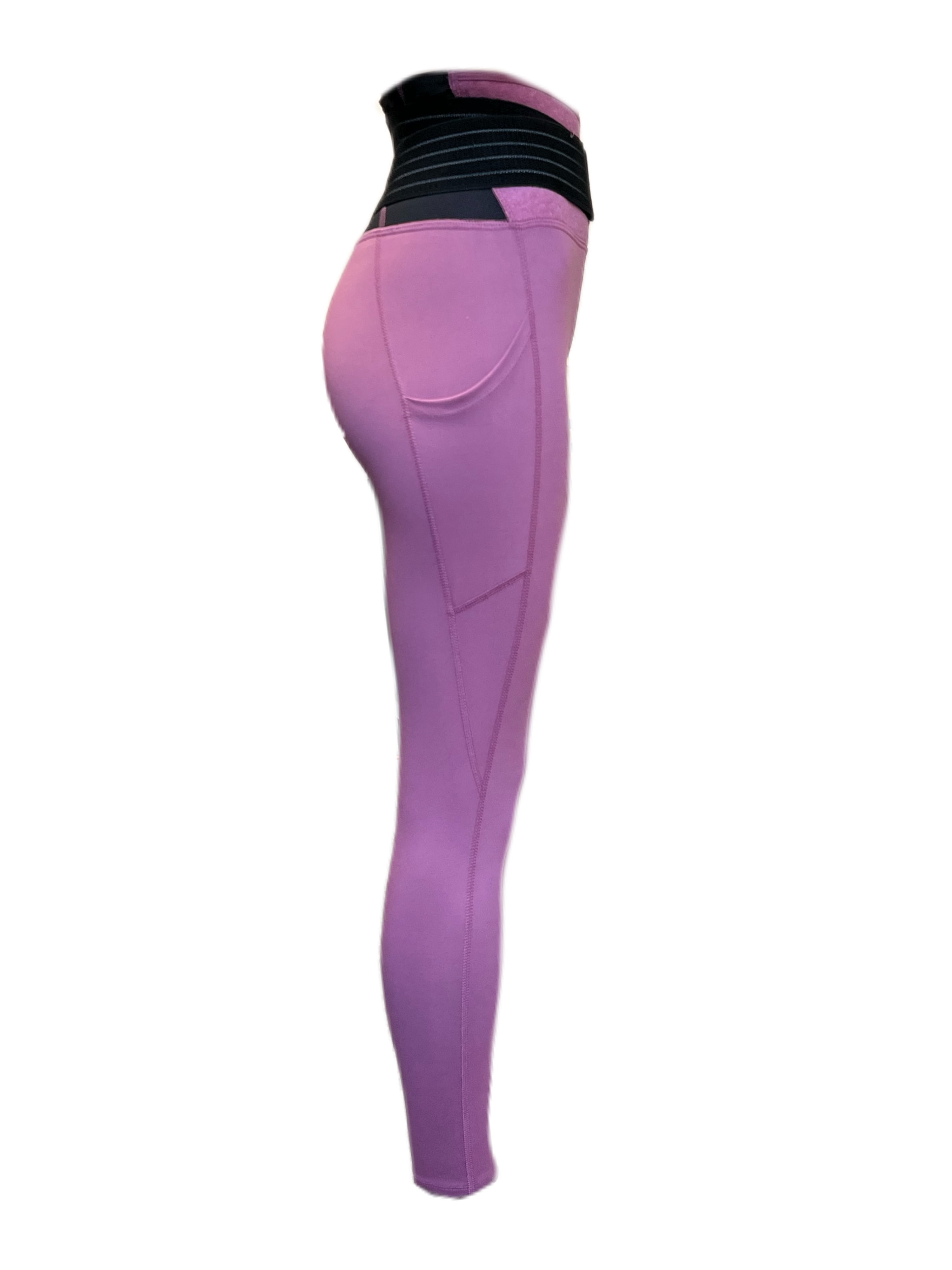 TOMMIE COPPER Women's Adjustable Strap Back Support Pro 24 Leggings,  Mauve, L 