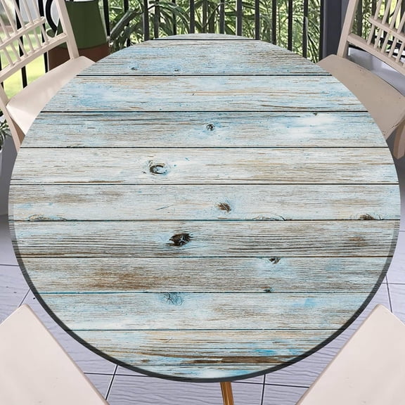 Fitted Tablecloth Round with Elastic Indoor Outdoor Table Cover Round Elastic Tablecloths for Tables Waterproof Wipeable Table Cloths for,Picnic,Kitchen,Dinner (44"-48")