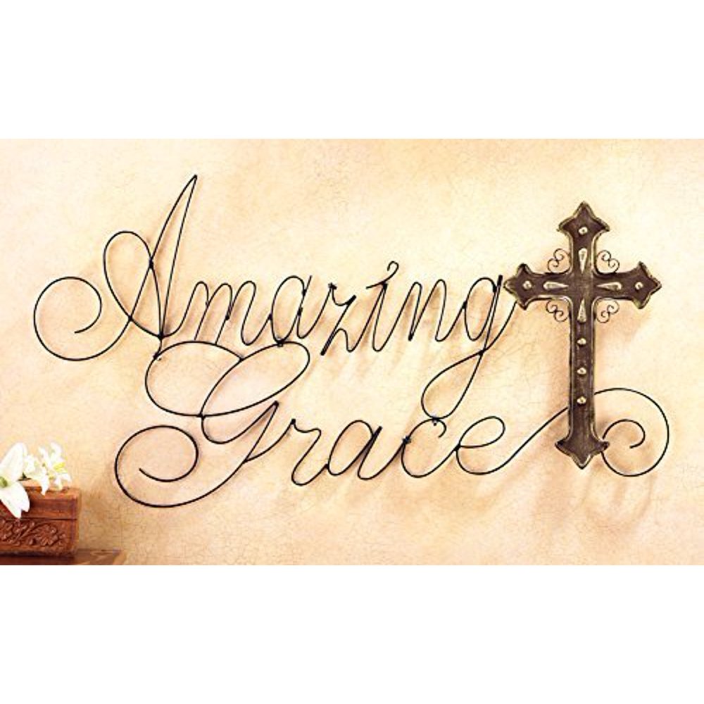 Amazing Grace Metal Cross Wall Art by Collections Etc