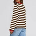 thumbnail image 5 of BLVB Womens Long Sleeve Tops Striped Shirt Women Oversized Crewneck Tops Loose Casual Pullover Fall Clothes, 5 of 5