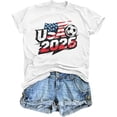 thumbnail image 5 of USA Shirts for Women American Graphic T-Shirts USA Flag Print Casual Short Sleeve Tops, 5 of 5