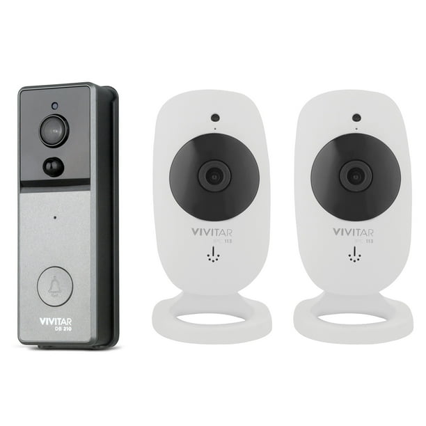 Vivitar DB210BLK IP Cam Doorbell with Indoor Chime & 2 Pack IPC113