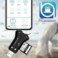 thumbnail image 3 of Lector de tarjetas externo 4 en 1 Adaptador de lector de tarjetas USB Micro SD y TF para iPhone / IPad Mac / Android / Windows PC Ormromra 2034022-2, 3 of 9