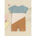 thumbnail image 5 of Caoirhny Baby Girls Boys Romper Contrast Color Buttons Short Sleeve Crew Neck Jumpsuits Summer Casual Clothes Infant Bodysuits, 5 of 10