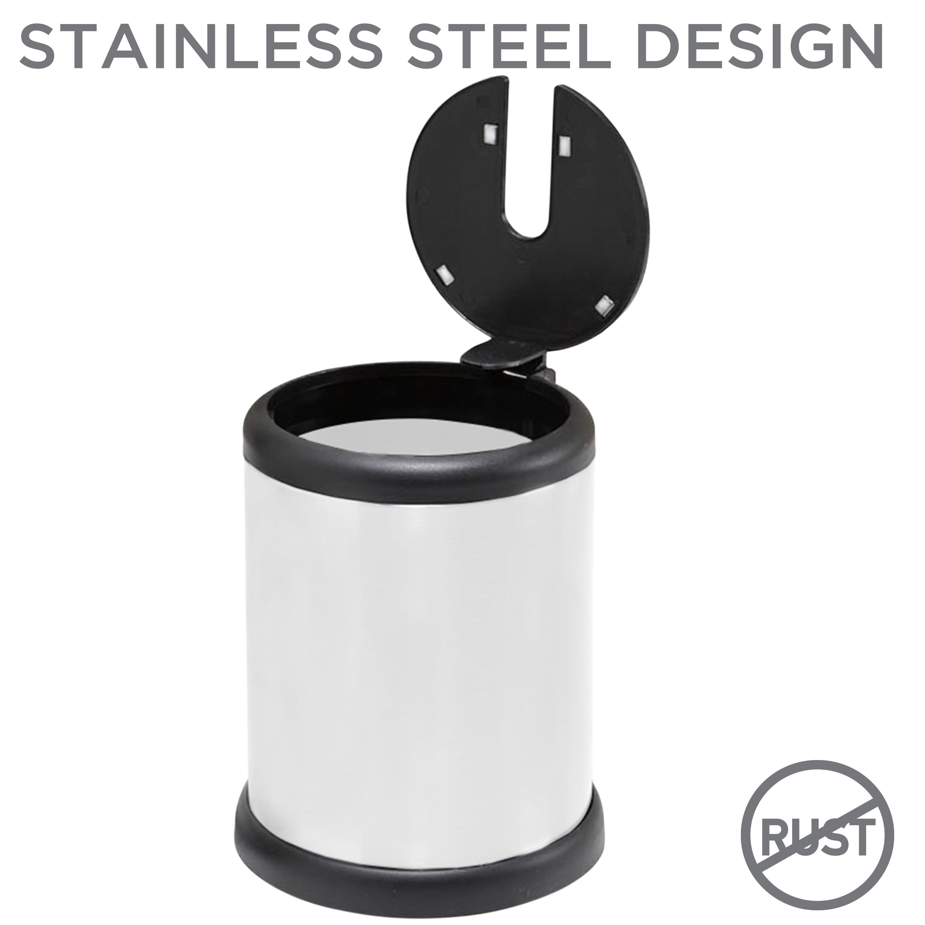 Bath Bliss 2 Pack Self Closing Lid Toilet Brush and Holder in White