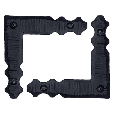 2 Pack 3.5 inch Decorative Corner Brackets Black L Bracket Decorative Corner Brackets Flat Angle Bracket Barn Door Hardware Ornamental Brackets The Sinaloa Series by Borderland Rustic Hardware