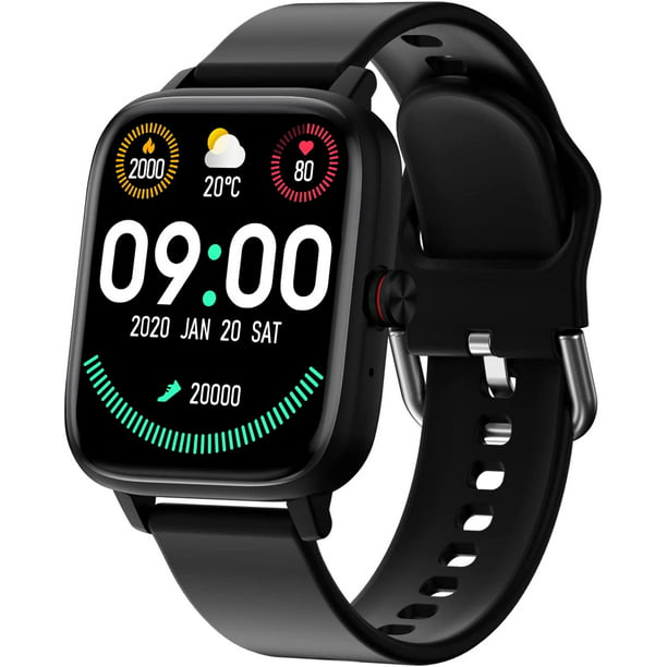Watch, 1.7'' Full Touch Answer/Make Call Android Smartwatch for Women Men Fitness Tracker with Heart Rate Sleep Monitor Calorie Step Fitness Watch Compatible Android iOS (Black) - Walmart.com