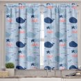 thumbnail image 2 of Ambesonne Underwater Valance & Curtain, Whale Character, 55"x45", Coral and Ceil Blue, 2 of 7