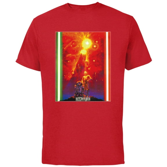 Star Wars Return of the Jedi Starfall Japan Vintage Poster - Short Sleeve Cotton T-Shirt for Adults - Customized-Red