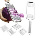 thumbnail image 1 of Oleegame 1PC Potato Fry Cutter Vegetable Cutter Stainless Portable Manual Vegetable Slicer Multi Purpose Vegetable Slicer For Potato Garlic Cheese Lemon In The Kitchen Silver, 1 of 8