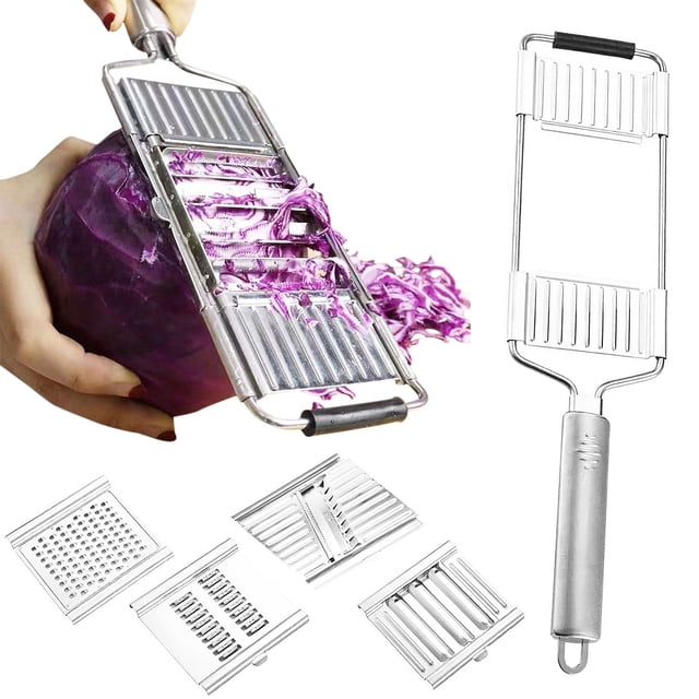 Oleegame 1PC Potato Fry Cutter Vegetable Cutter Stainless Portable Manual Vegetable Slicer Multi Purpose Vegetable Slicer For Potato Garlic Cheese Lemon In The Kitchen Silver