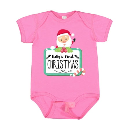 

Inktastic Baby s First Christmas Boys or Girls Baby Bodysuit