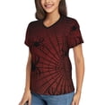 thumbnail image 2 of Honeii Spiders On A Web Print Women's Classic V-Neck T-Shirt,Womens Fashion Tops,Stylish Everyday Top for Women, Casual Summer Spring Outfits Clothes-Small, 2 of 5