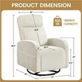thumbnail image 2 of Brezey Corduroy Swivel Nursery Glider Recliner Chair - 360 - Degree Nursing Gliding Rocker with Plush Padding, Ideal for Nurseries, Bedrooms, and Cozy Corners, Dimensions 35"L x 27"W x 39.5"H,Beige, 2 of 12