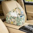 thumbnail image 4 of Floral Quilted Fabric Storage Basket with Handles Portable Rectangular Organizer Tote Boho Decorative Desktop Storage Bin For Bedroom Living Room Nursery, 4 of 4