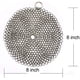 thumbnail image 4 of Limpiador de hierro fundido de acero inoxidable de primera calidad, fregador de cota de malla para sartenes de hierro fundido, sartenes presazonadas, hornos holandeses, sartenes para gofres, raspador, 4 of 7