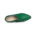 thumbnail image 4 of BLISSFUL STEP Women's Ankle Boots Chunky Heel Side Zipper Faux Leather Rubber Outsole Boots Green 7, 4 of 7