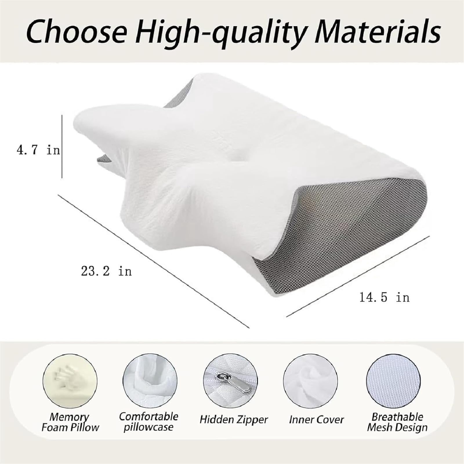 Pillow Hospitality Collection, Neck Pillows, Fits The Cervical Contour to Provide Support, Suitable for All People (Black)