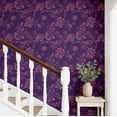 thumbnail image 2 of S4Sassy Vintage Floral Wallpaper- Purple Wall Covering,25" x 120" Self-Adhesive Textured Vinyl Walls Paper, Wall Wrap, Easy DIY Walls Covering For Farmhouse Bedroom, Living Room, Living Space, 2 of 9