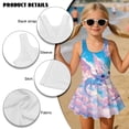 thumbnail image 7 of Binienty One Piece Girls Swimsuit Size 10-12 Western Dragon Cherry Blossom Swim Dress Swimsuit for 8 Year Old Girls Quick Dry Breathable Swimwear Beach Athletic, 7 of 7