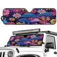 thumbnail image 2 of Uorisanigo Windshield Sun Shade Compatible with 2018-2025 Jeep Wrangler JL & 2/4 Door 4XE & 2020-2025 Jeep Gladiator JT 16.14"x52.95" Aesthetic Mushroom Front Window Sun Shade for Accessories, 2 of 7