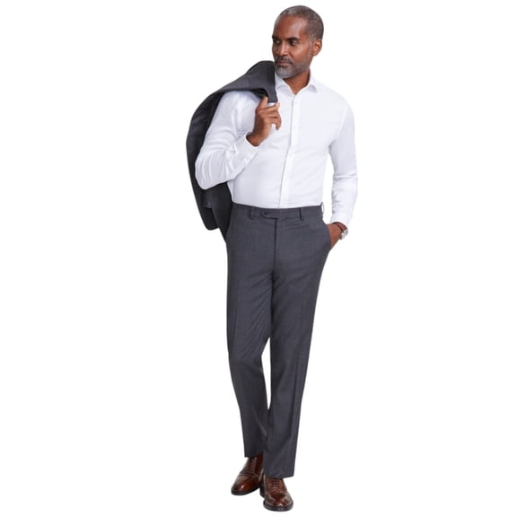 Tallia Mens Classic fit Dress Pants 38 / 30 Dark Grey Solid Stretch