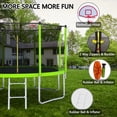 thumbnail image 5 of 12FT Trampoline for Kids,Outdoor Trampoline with Basketball Hoop,Recreational Trampoline with Safety Enclosure Net,Green, 5 of 7