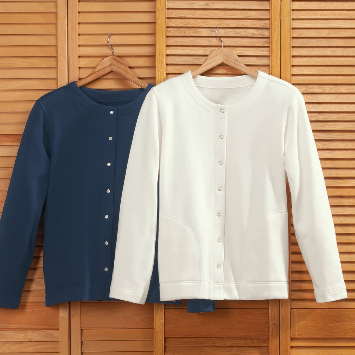 Snap front cardigan sweatshirt Clearance