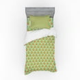 thumbnail image 1 of Ambesonne Abstract Bedding Set 3 Pcs, Vivid Rhombus Pattern Line, Twin XL, Pale Green Orange, 1 of 3