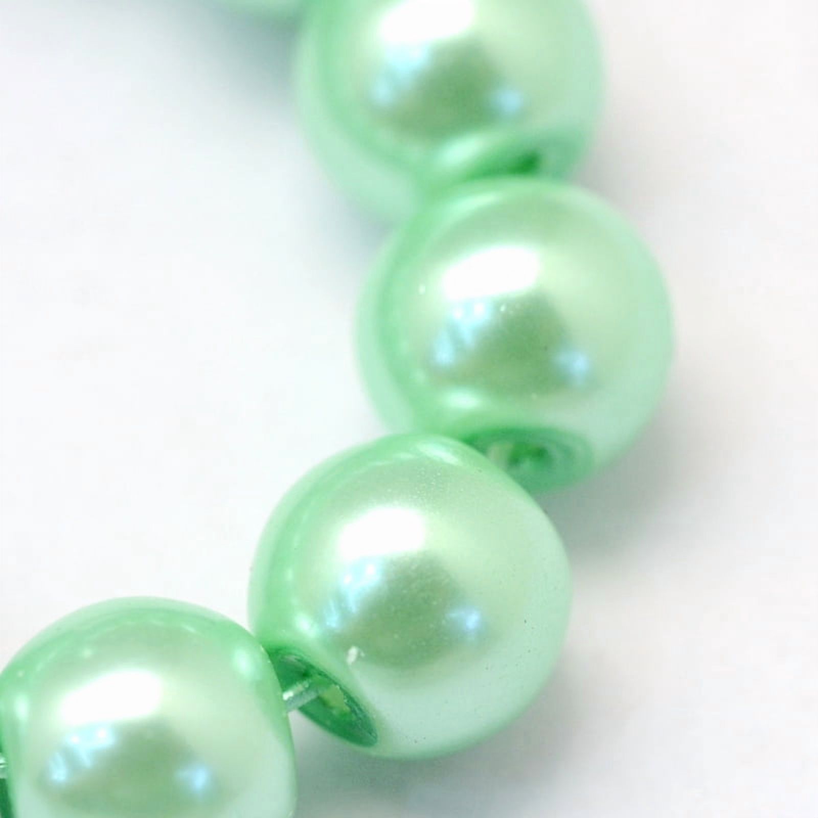 15strands Baking Painted Pearlized Glass Pearl Round Bead Strands Light Green 8~9mm Hole: 1mm about 100~105pcs/strand 31.4 inch