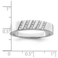 thumbnail image 2 of 925 Sterling Silver Polished Brilliant Embers Rhodium Plated Cubic Zirconia Mens Ring Size 9 Ring for Men, 2 of 2