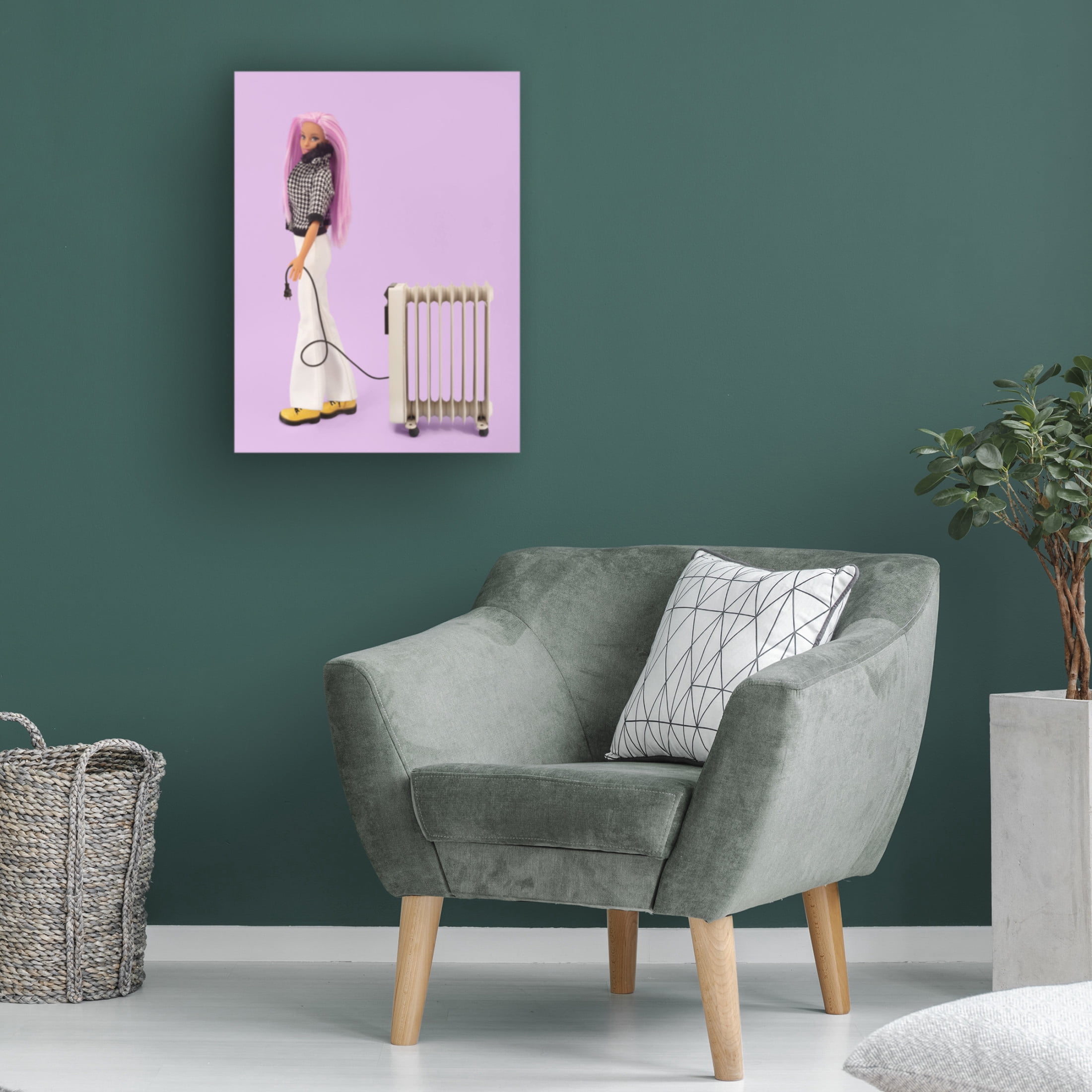 Canvas Wall Art - Julia Ramiro 'Winter Hot Dog' Wall Art for Living Room, Bedroom, or Office D?cor by Trademark Fine Art - 24 x 32 Inches