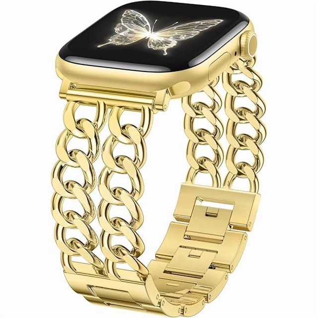 wonima44 Metal Band Compatible with Apple Watch Bands for Women 40mm 38mm 41mm 42mm 44mm 45mm 46mm 49mm, Stylish Adjustable Steel Chain Link Bracelet for iWatch Series 11 10 SE Ultra 9 8 7 6 5 4 3 2 1