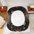 thumbnail image 5 of Homewish Boho Bohemain Theme Queen Sheet Sets,Retro Sun Moon Flat Sheet,Gold Black Queen Fitted Sheet For Teens,Super Cozy Room Decor,4 Pieces, 5 of 7