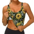 thumbnail image 4 of Xecao Sunflowers for Sports Bra with Removable Pads, Crop Tank Top Design, Women's Longline Sports Bra - Non-Wired - XX-Large, 4 of 9