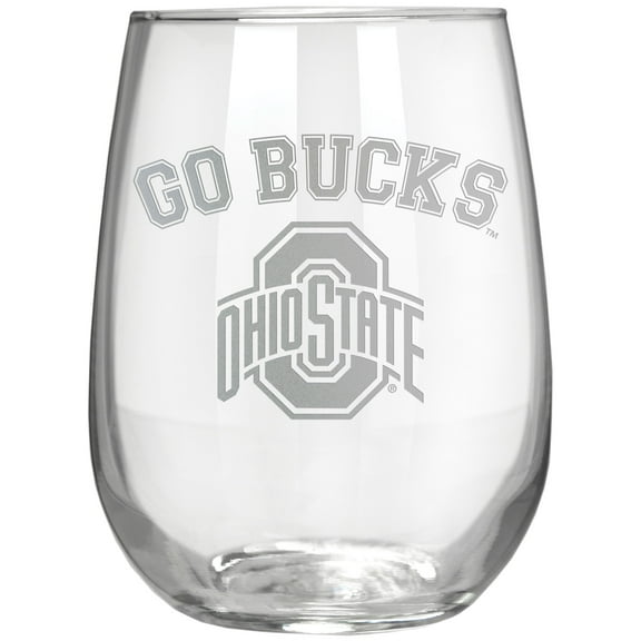 Ohio State Buckeyes Etched 17oz. Rally Cry Stemless Wine Glass