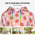 thumbnail image 4 of Uemuo Strawberry Pattern Women's Hoodie with Eye-catching Drawstrings- Casual Pullover Hoodie with Kangaroo Pocket, Stylish Hooded Sweatshirt-X-Large, 4 of 7
