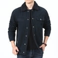 thumbnail image 3 of Chaquetas polares para hombre, abrigos cortavientos, chaquetas bomber térmicas de otoño e invierno, chaquetas ajustadas cálidas con cuello de piel y múltiples bolsillos para motocicleta, 3 of 4