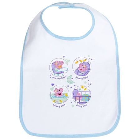 CafePress - Peppa Pig: Morning To Evening - Cute Cotton Cloth Baby Bib Toddler Bib