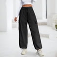 thumbnail image 2 of AOMPMSDX Women's Cargo Pants High Waist Wide Leg Pants Straight Leg Loose Trousers Black XL, 2 of 6
