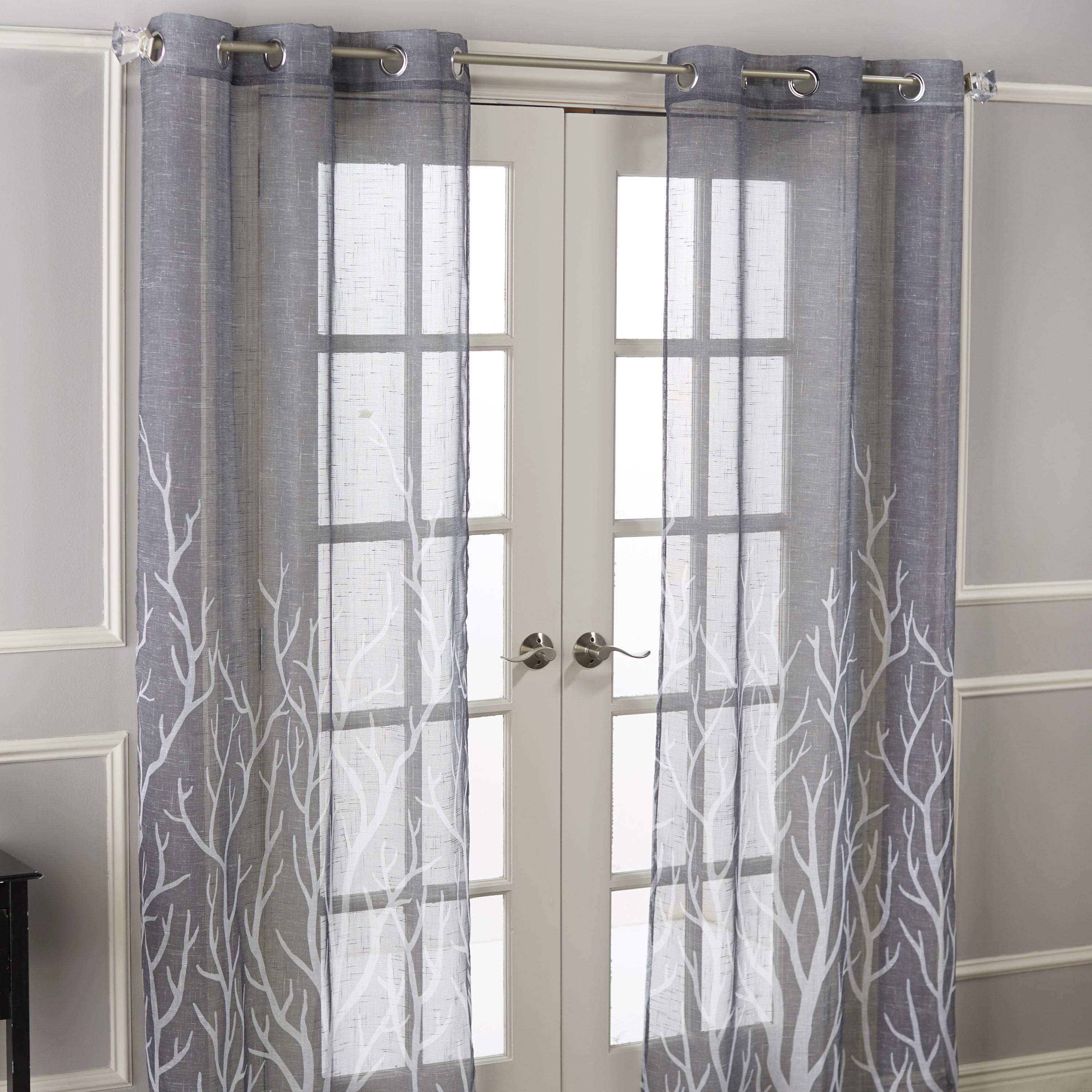 Semi Sheer Brooke Branches Grommet Sheer Curtain Pair Charcoal Walmartcom Walmartcom Semi Sheer Brooke Branches Grommet Sheer Curtain Pair Charcoal Walmartcom Walmartcom