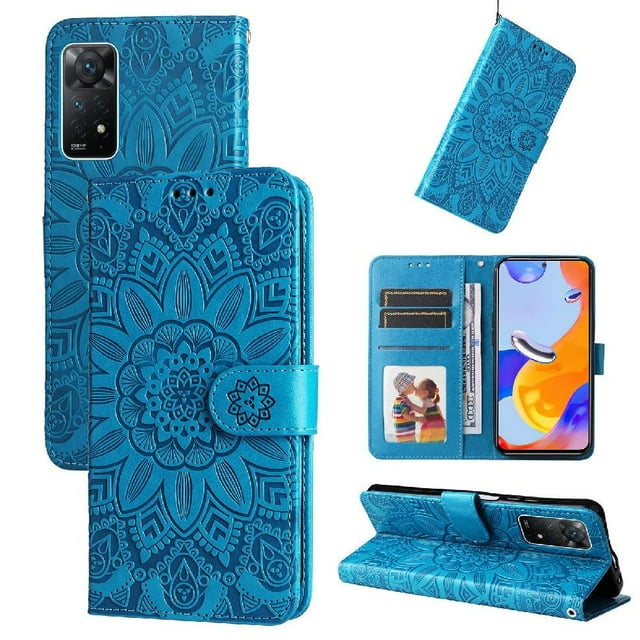 Funda tipo cartera GANGXUN para Xiaomi Redmi Note 12 Pro 4G , diseño girasol, cuero PU, soporte, cierre magnético, tarjetero