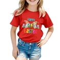 thumbnail image 4 of MIASHUI T-Shirt à Manches Courtes pour Filles Tout-Petits de Pâques, Col Rond Décontracté d'Été, chandail-Over pour Garçons, Rouge, 10-11 Ans, 4 of 4