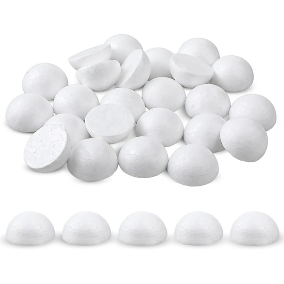 Foam Balls for Crafts, 24 PCS White Foam Balls Half Round Styrofoam for Artificial Flowers Polystyrene Hemispherical for Christmas Decoration and DIY Home Craft Project (Diameter 2 Inch)