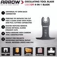 Arrow OSC1091, 4IN1 Drywall Oscillating Tool Blade for Electrical