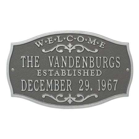 Aluminum Anniversary Gifts Personalized Brookfield Welcome Anniversary Plaque in Pewter Silver ()