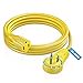 thumbnail image 3 of Maximm Câble 6 Pieds 360A Rallonge Plate Rotative, Fil Mise à la Terre à 3 Broches 16 Awg Cordon d'Alimentation - Jaune - Certifié UL, 3 of 4