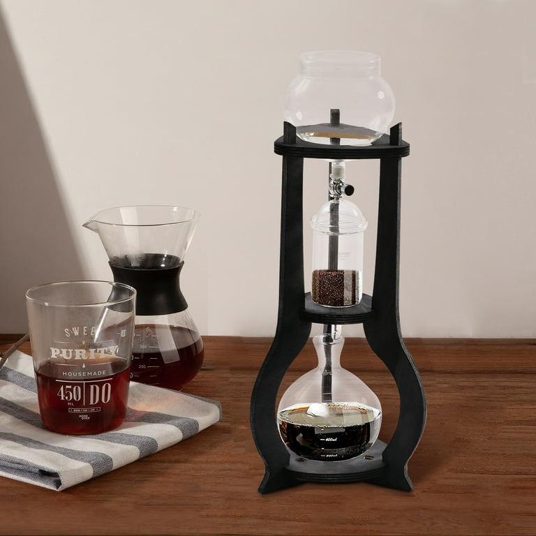 Miumaeov Iced Coffee Cold Brew Drip Tower Coffee Maker Wooden, 6-8 cup  (Grey)