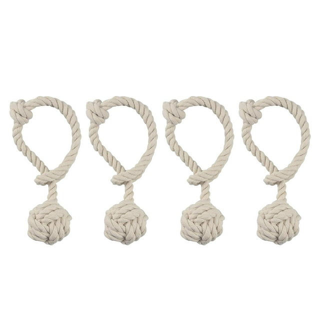 Alzapaños de algodón para cortinas, decoración de oficina, cortinas, alzapaños 4 piezas beige